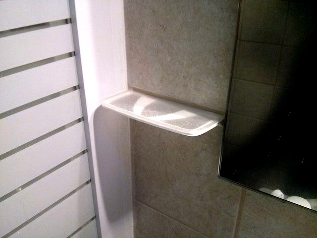Bathroom shelf with translucent tray by DasK