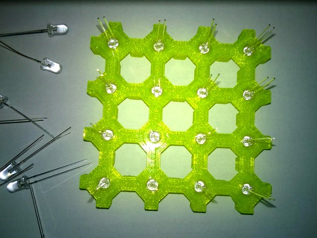 4x4 LED Cube Baseplate for 5mm LED´s by 8DK