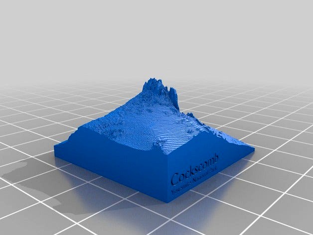 Yosemite's Cockscomb 3d topo  by Shapespeare