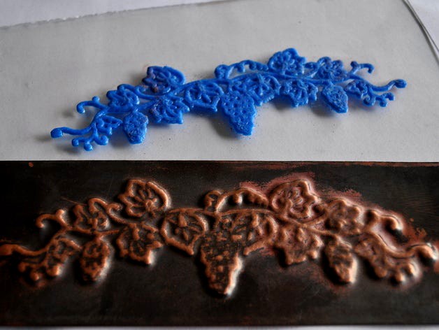 3d printed copper embossing die by Shapespeare