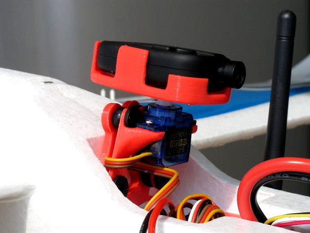 FPV panning mount for #808 keychain camera and AXN Floater Jet plane by CaptainObvious
