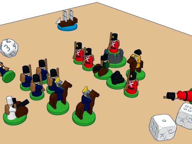 Napoleonic Soldier Pawns / Board Game Pieces by BroamChomsky