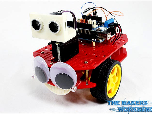 Ping Sensor Servo Mount for 4-pin Ultra Sonic Sensor from SainSmart.  by TheMakersWorkbench