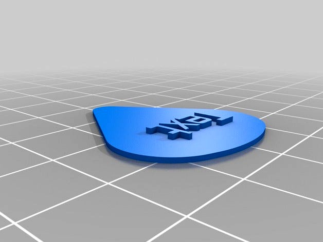 Plectrum with customisable text by eriknyquist