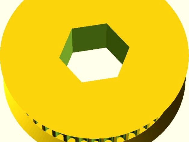 Parametric pulley with option for a Hex shaft by bytemedwb