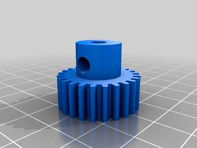 Pinion with 24 teeth , module 1 modelled with FREECAD by diofantico