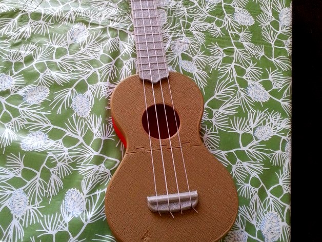 "Jigsaw" Soprano Ukulele that can be printed on a 20cm x 20cm bed. by mhohensee