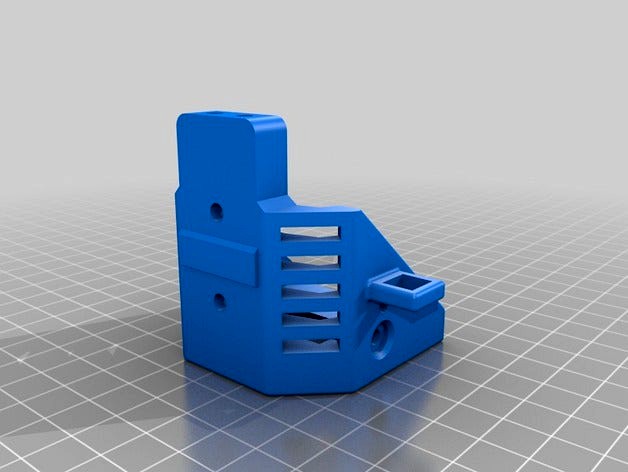 Printrbot Plus- Polakium type Direct Drive Extruder Platform and Fan Shroud. by Kannonballer