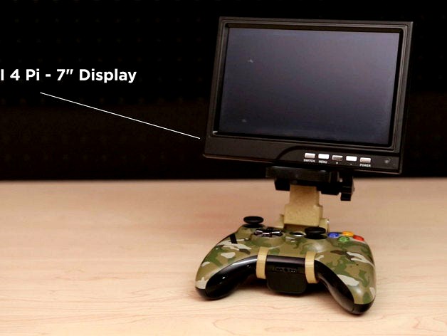 3D Printed Pi Monitor Game Controller Mount by adafruit
