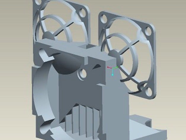 2" fan extruder cooler for 2X  by Varthsis