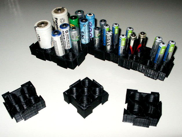 Modular battery holder for AA, AAA, C, D size batteries by nakla