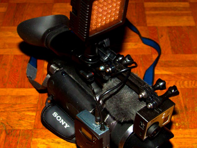Sennheiser receiver to Sony camera Slik tripod mount by AlpinerBergen