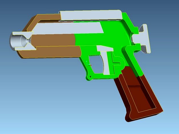 DC-17 Blaster Pistol - Small Printer Friendly Version by rjm544