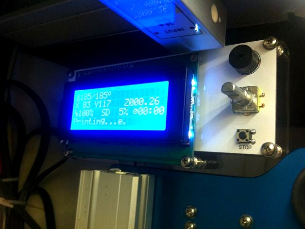 JD LCD Panel Mount for RRD Smart LCD Controller onto Ord Bot Hadron by JRD