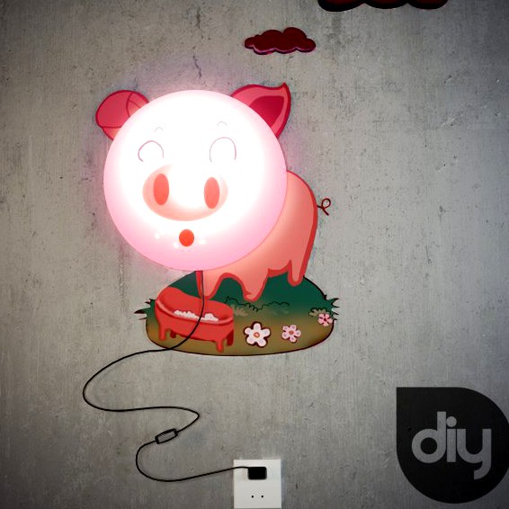 DIY Pig Decorative Light Lamp 3D Model