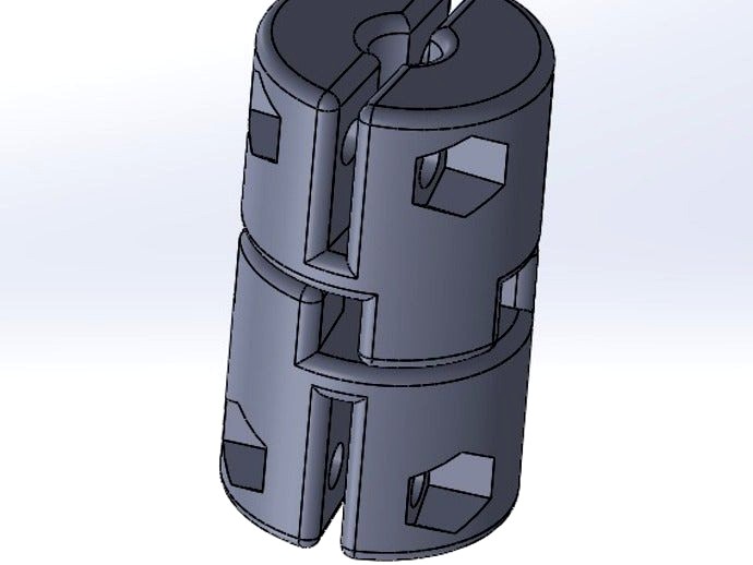 Spider Coupling 5mm stepper to 5mm threaded shaft by Duesentrieb