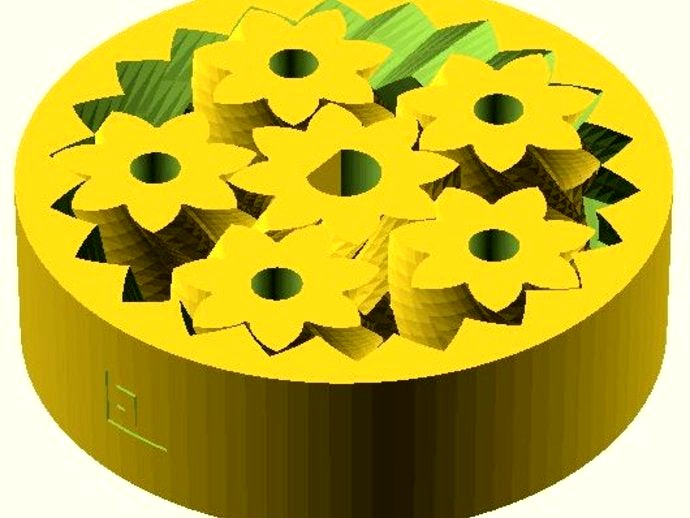 Captive Planetary Gear Set: parametric. by terrym