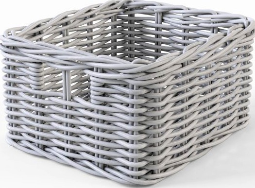 Wicker Basket Ikea Byholma 1 White 3D Model
