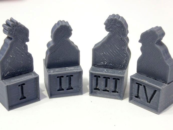 Chicken Caesar Roosters I - IV with Plinths by caswal