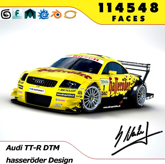 Audi TT - TT-R DTM 2003 Hasseroder 3D Model