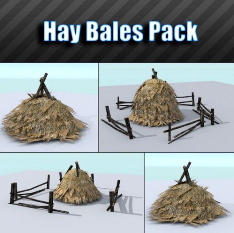 Hay Bales Pack 3D Model