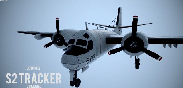 Lowpoly Grumman S-2 Tracker 3D Model