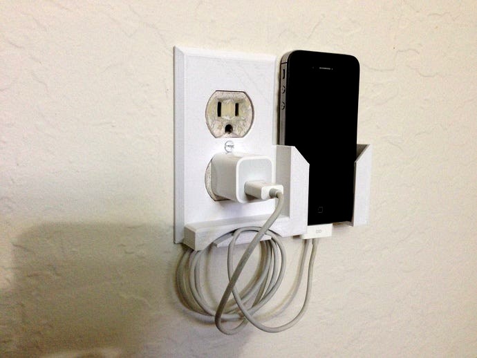 Wall Outlet Plate Smartphone dock by rubb3rtoe