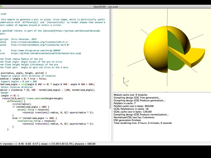 Pie Slice OpenSCAD Library by ex-nerd