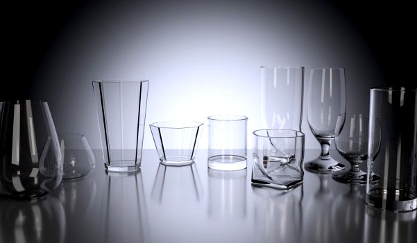 Set of Modern Glasses 3D Model