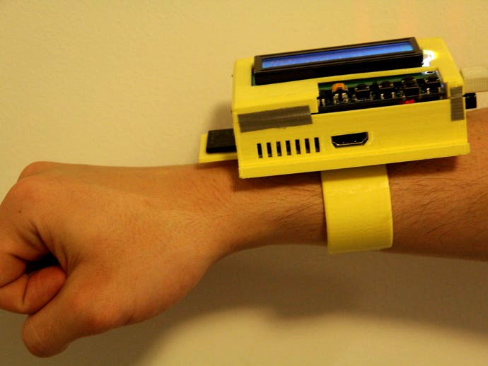 Raspberry Pi + Adafruit LCD Keypad Pi-Plate Wrist Mount by sciguy14