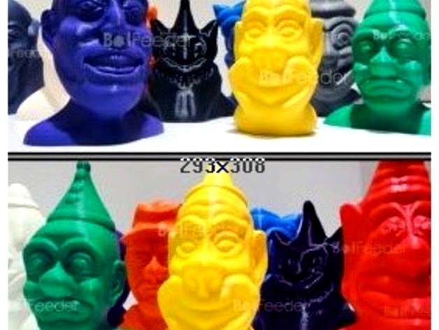 Creepy Clown Busts by cerberus333