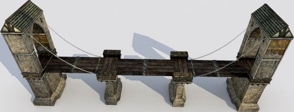 Medieval City Drawbridge 3D Model