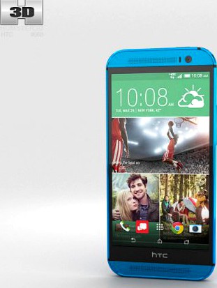 HTC One M8 Aqua Blue 3D Model