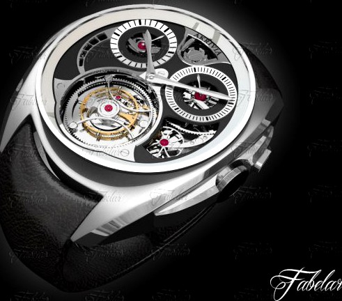 AkriviA Tourbillon Monopusher Chronograph 3D Model