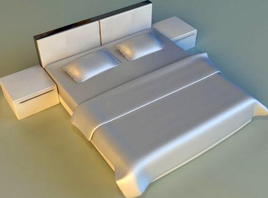 Bed white leather