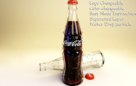 3D Cocacola Glass Bottle