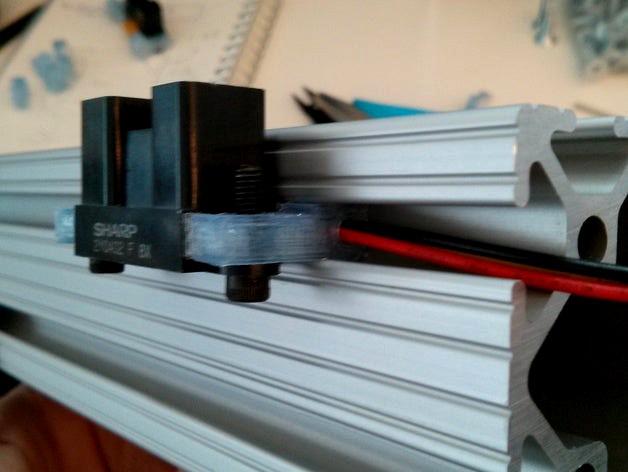 80/20 mount for Sharp IR distance sensor by AKAMEDIASYSTEM