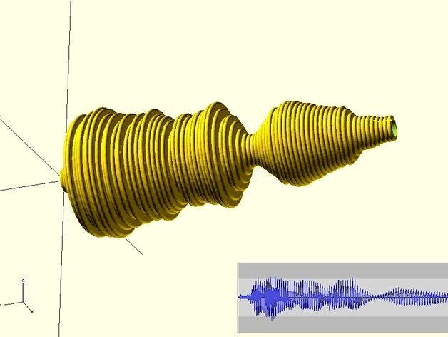 Wave (Sound) to OpenSCAD Bracelet Converter by pgreenland