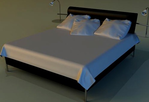 Bed black leather