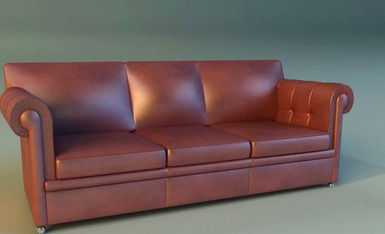 Sofa leather classic red