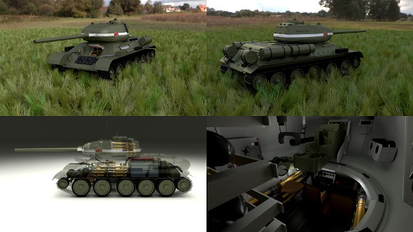 T-34/85 Interior/Engine Bay Full HDRI