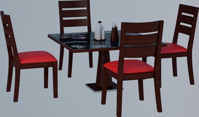 Low Poly Table and Chairs