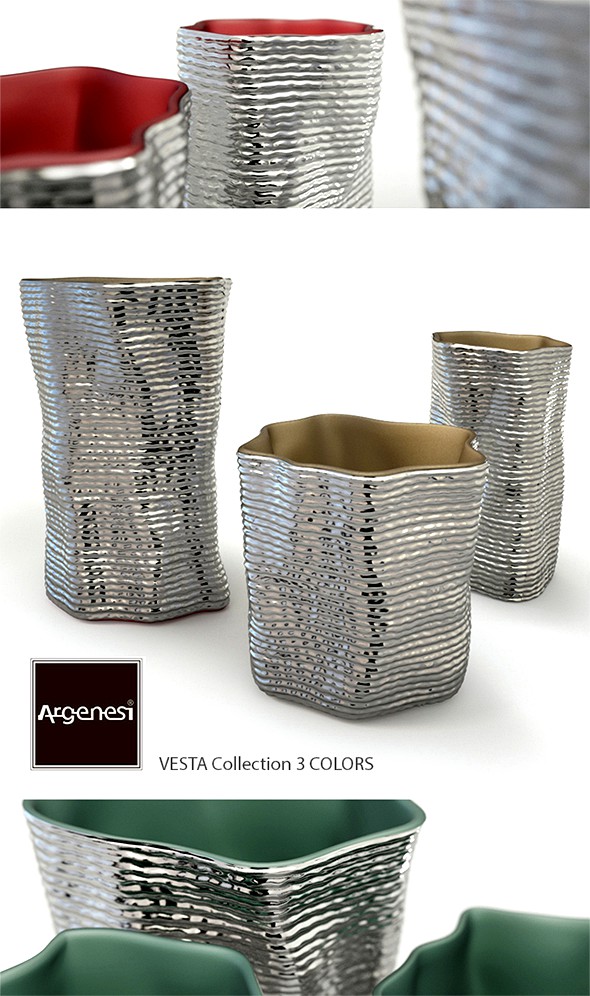 Silver vases by Argenesi Vesta series