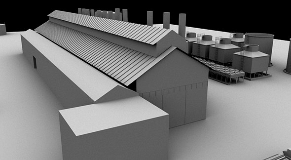 Low Poly Diesel Generator Plant