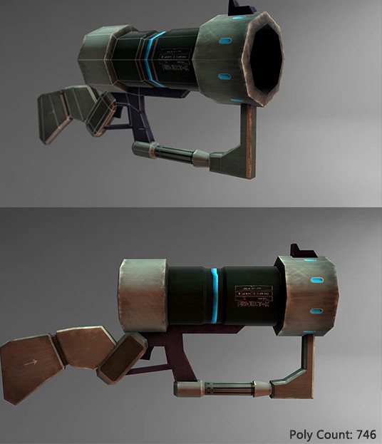 Low Poly Sci-fi Gun