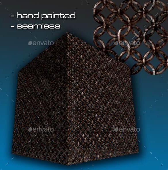 Seamless Hand Painted Rusty Chain Mail