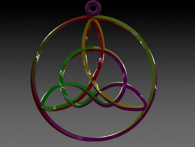 Trinity knot pendant. (trefoil knot with 10 crossings) by mm1440