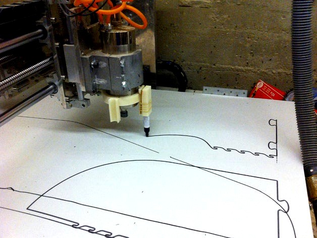 CNC as a plotter - 3D printed penn adapter by bentommye