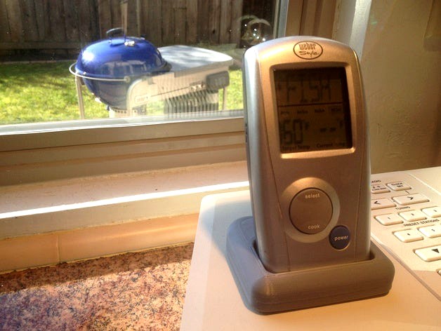 Weber Style BBQ Wireless Thermometer Receiver Stand by TechShopJim