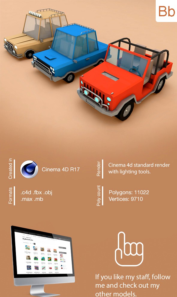 Low Poly Car Set